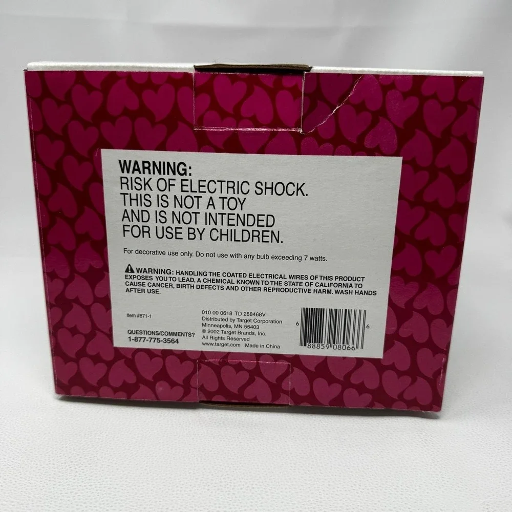 Target 2002 Heart Lamp Red Glitter EVA Y2K Valentine Novelty Mood Light Works